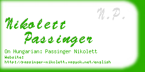nikolett passinger business card